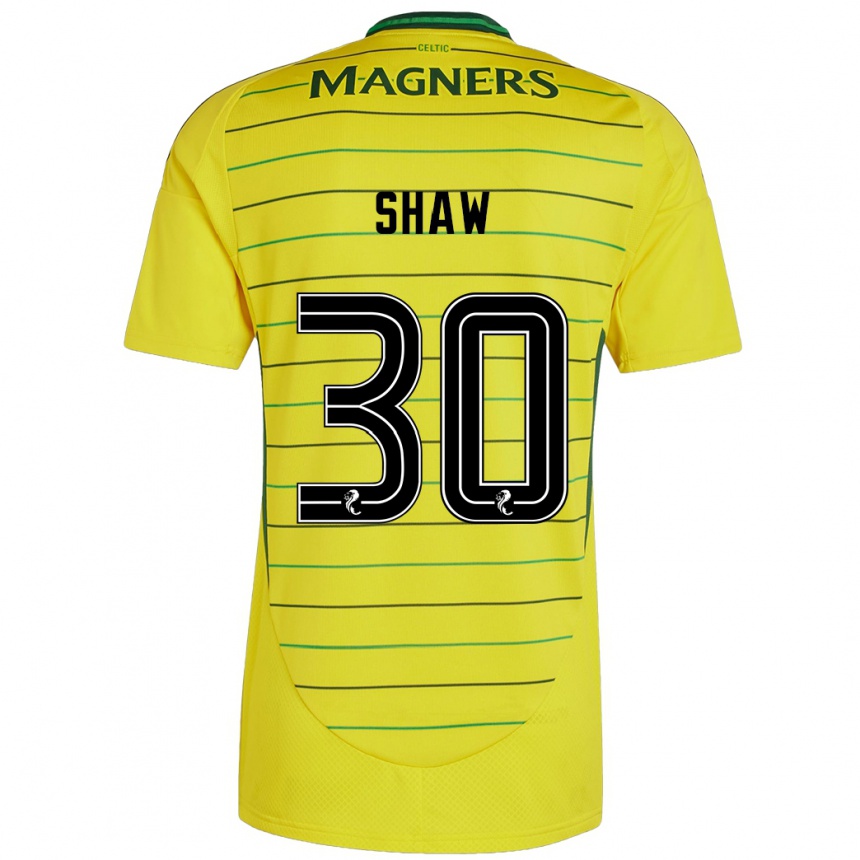 Hombre Fútbol Camiseta Liam Shaw #30 Amarillo 2ª Equipación 2024/25