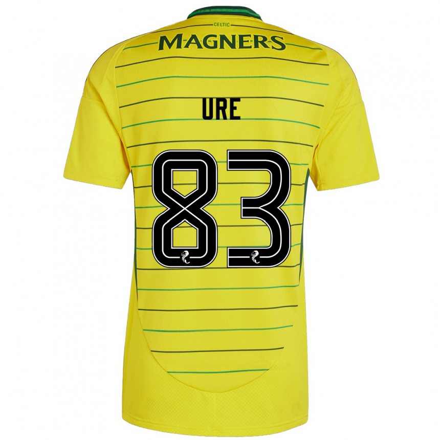 Hombre Fútbol Camiseta Kyle Ure #83 Amarillo 2ª Equipación 2024/25