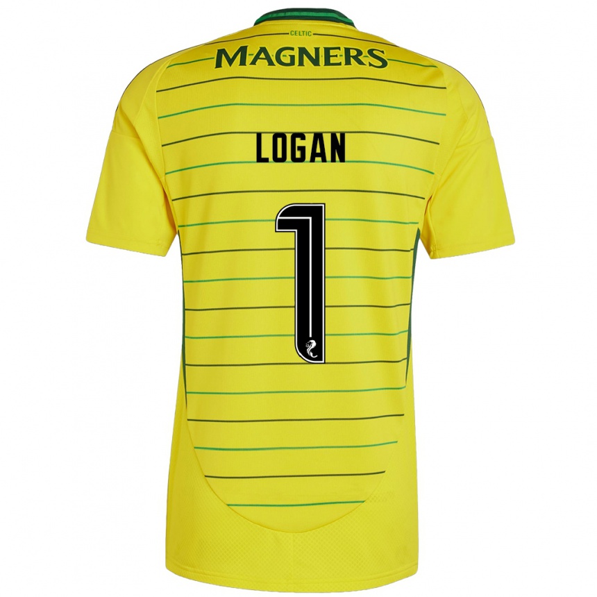 Hombre Fútbol Camiseta Chloe Logan #1 Amarillo 2ª Equipación 2024/25