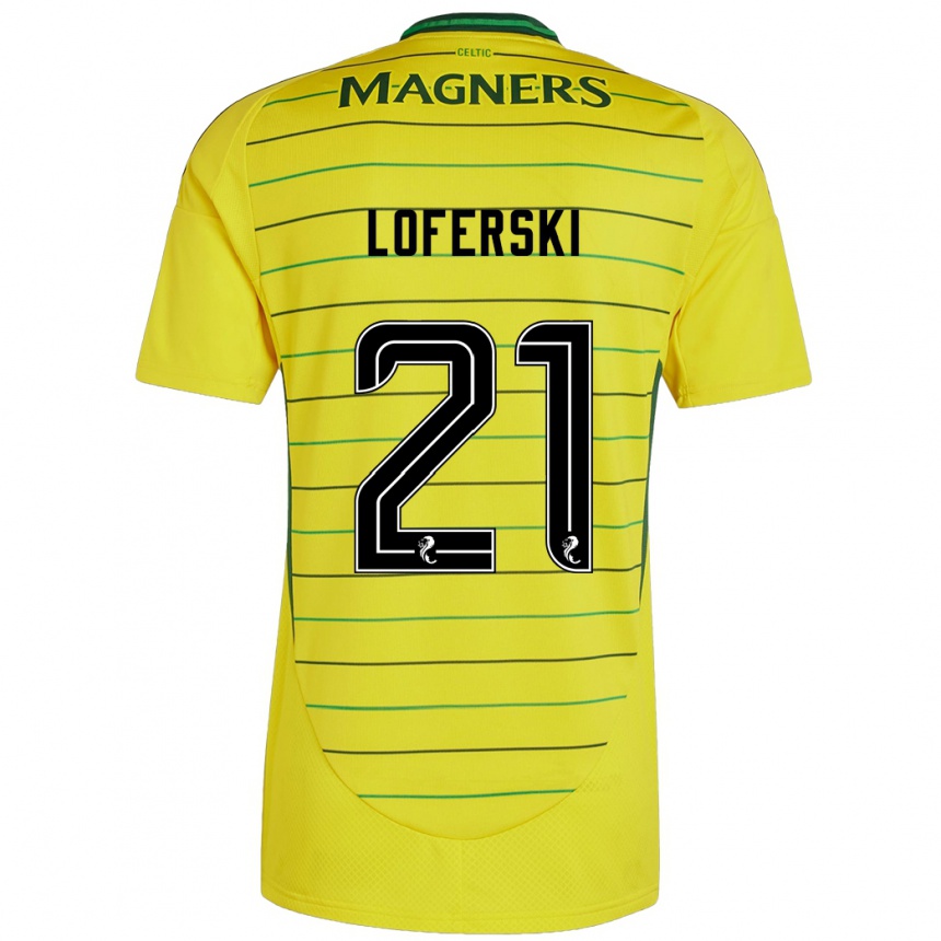 Hombre Fútbol Camiseta Kit Loferski #21 Amarillo 2ª Equipación 2024/25