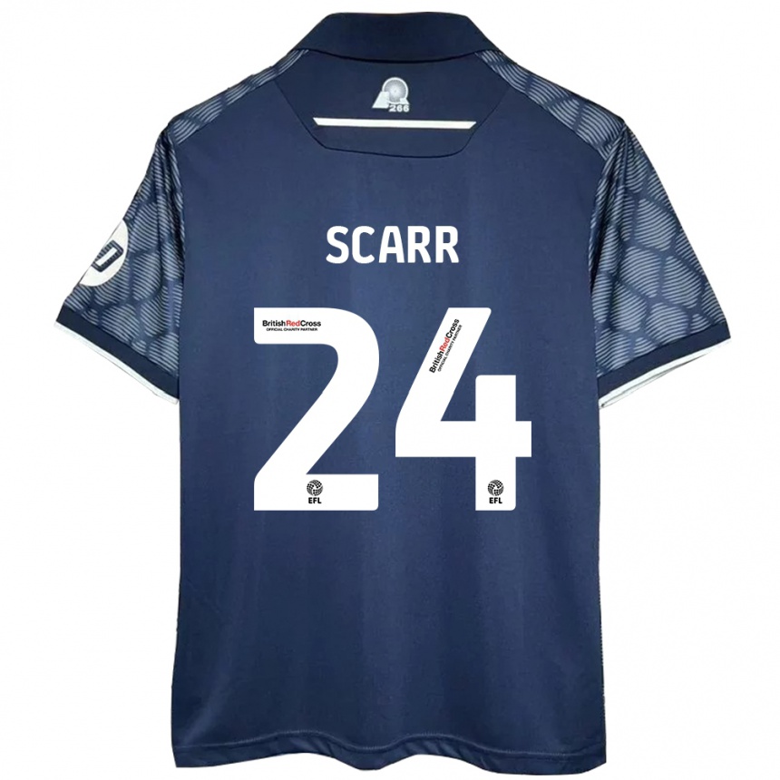 Hombre Fútbol Camiseta Dan Scarr #24 Negro 2ª Equipación 2024/25