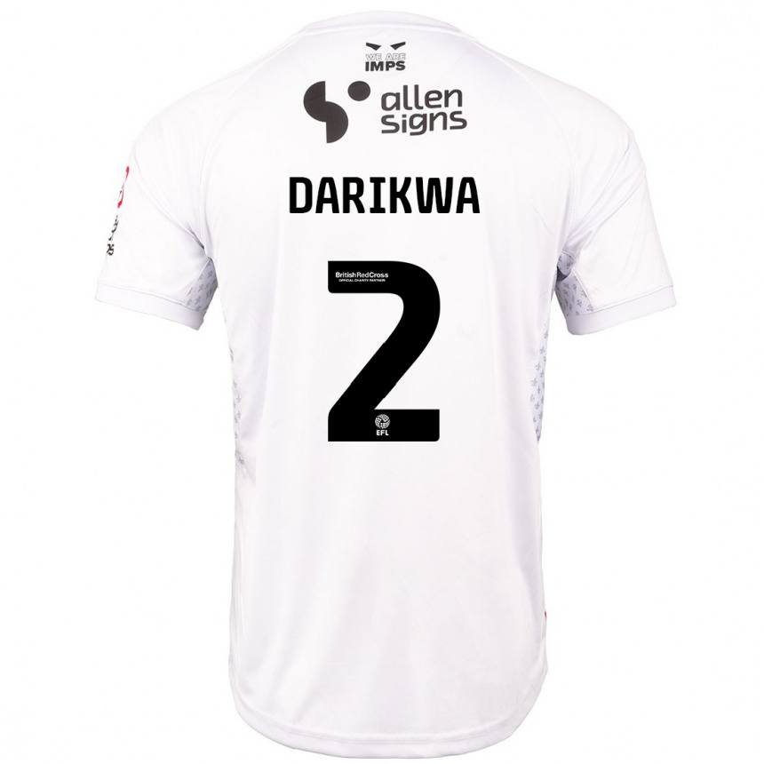 Hombre Fútbol Camiseta Tendayi Darikwa #2 Rojo Blanco 2ª Equipación 2024/25