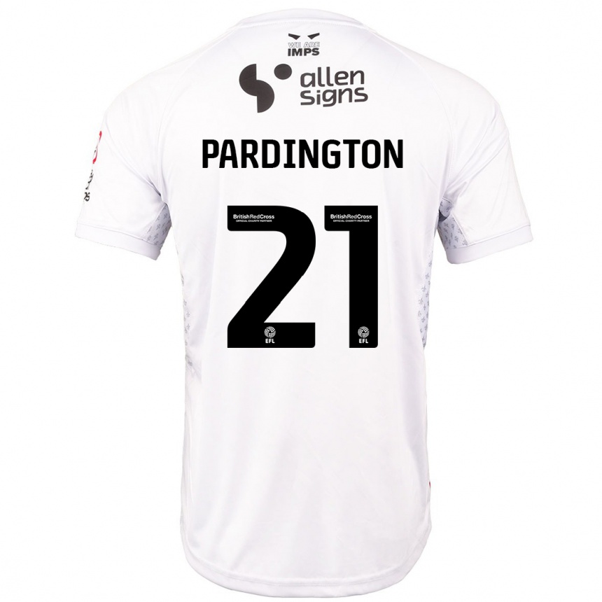 Hombre Fútbol Camiseta Jamie Pardington #21 Rojo Blanco 2ª Equipación 2024/25