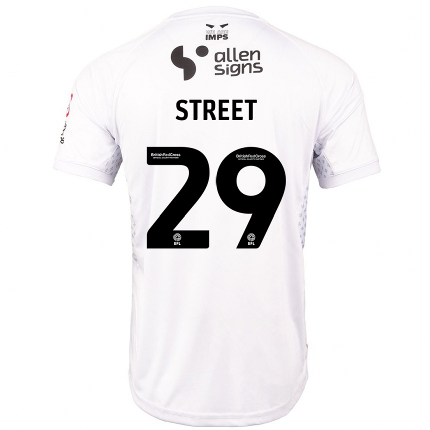 Hombre Fútbol Camiseta Robert Street #29 Rojo Blanco 2ª Equipación 2024/25