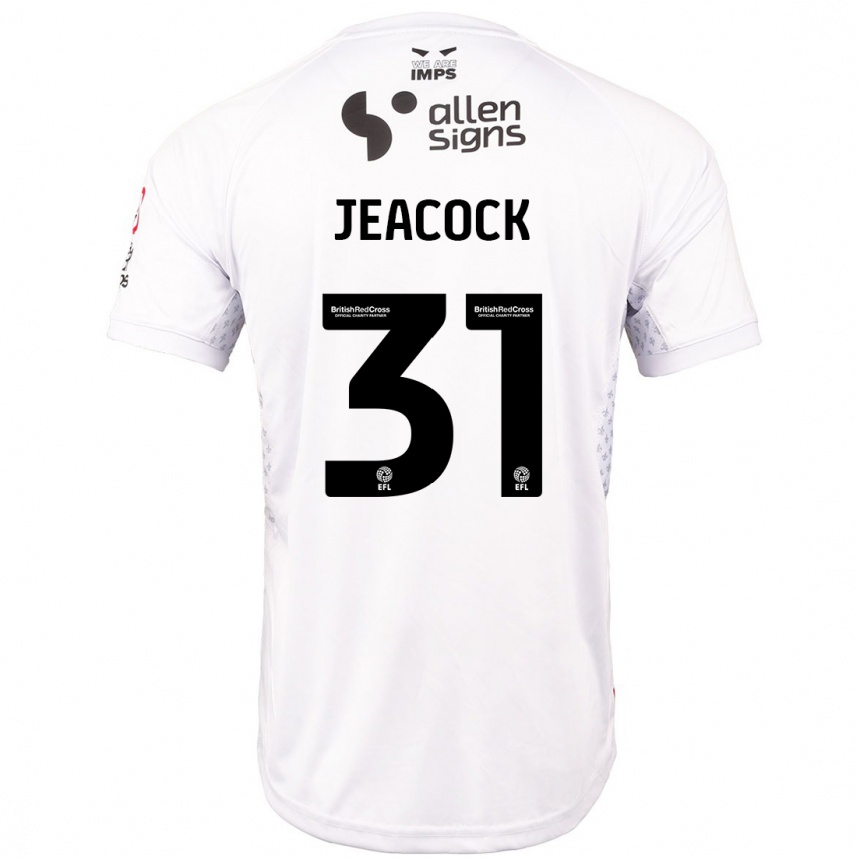 Hombre Fútbol Camiseta Zach Jeacock #31 Rojo Blanco 2ª Equipación 2024/25