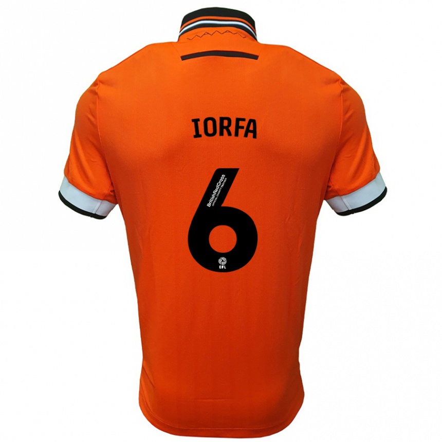 Hombre Fútbol Camiseta Dominic Iorfa #6 Naranja Blanco 2ª Equipación 2024/25