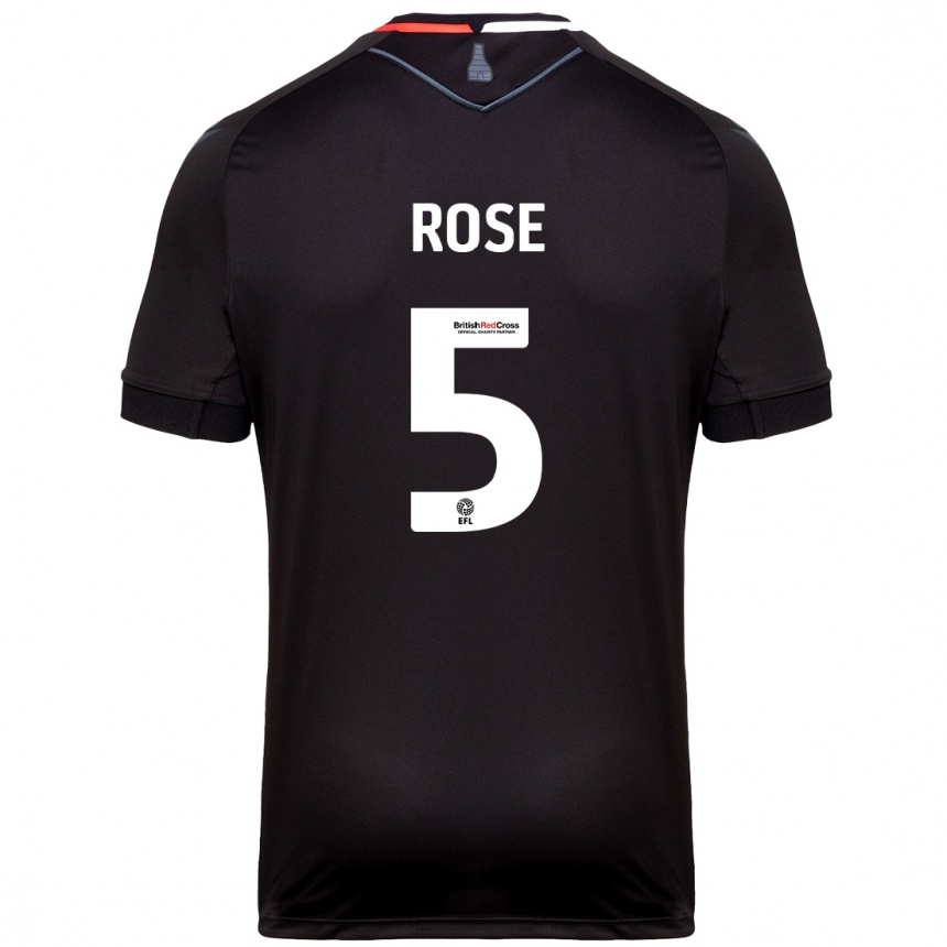 Hombre Fútbol Camiseta Michael Rose #5 Negro 2ª Equipación 2024/25