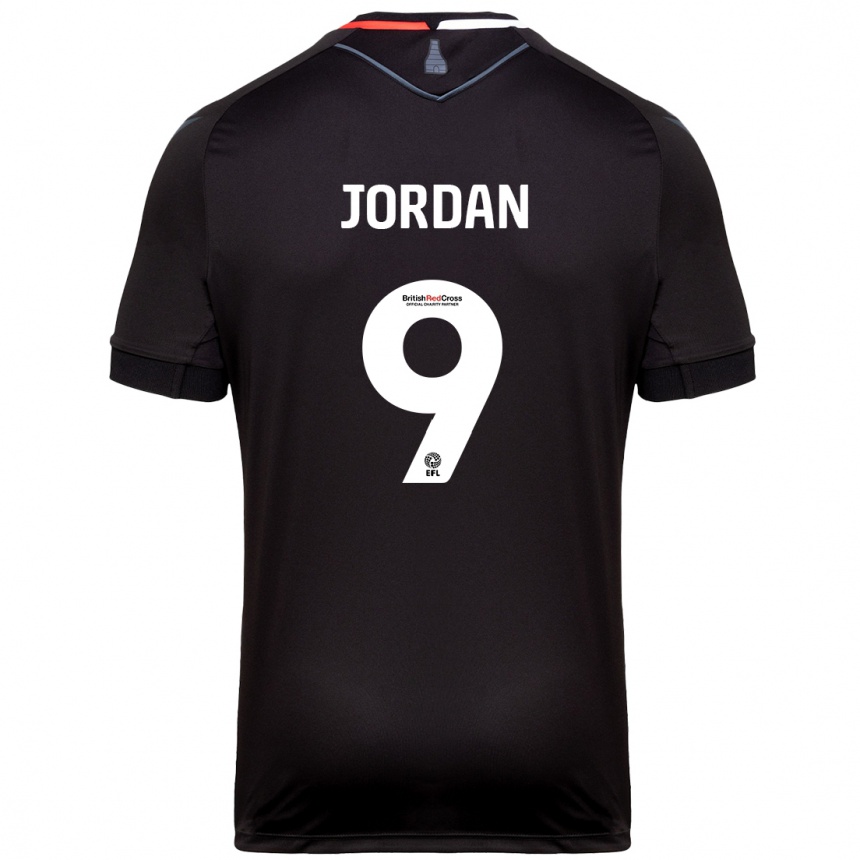 Hombre Fútbol Camiseta Saffron Jordan #9 Negro 2ª Equipación 2024/25