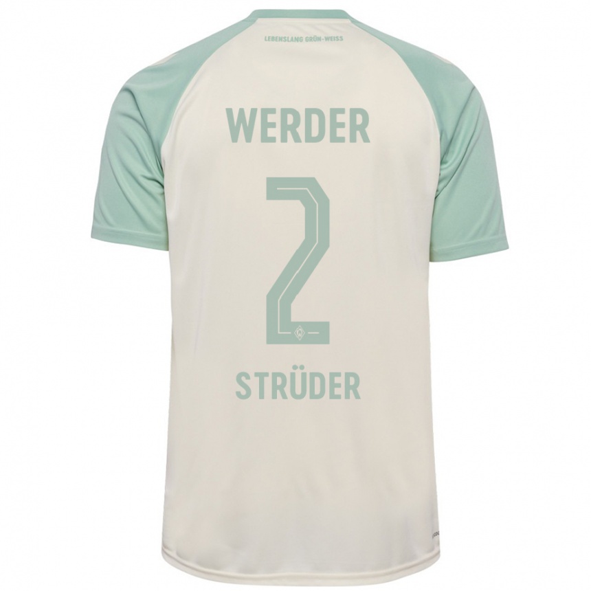 Hombre Fútbol Camiseta Mika Strüder #2 Blanquecino Verde Claro 2ª Equipación 2024/25