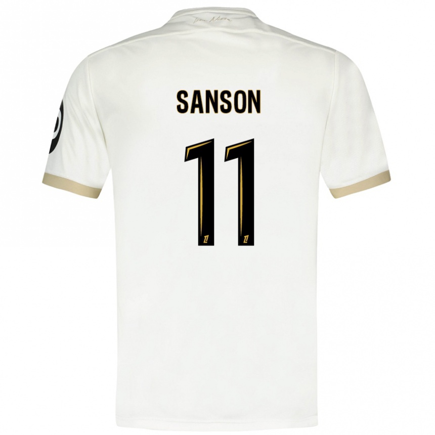 Hombre Fútbol Camiseta Morgan Sanson #11 Blanco Dorado 2ª Equipación 2024/25