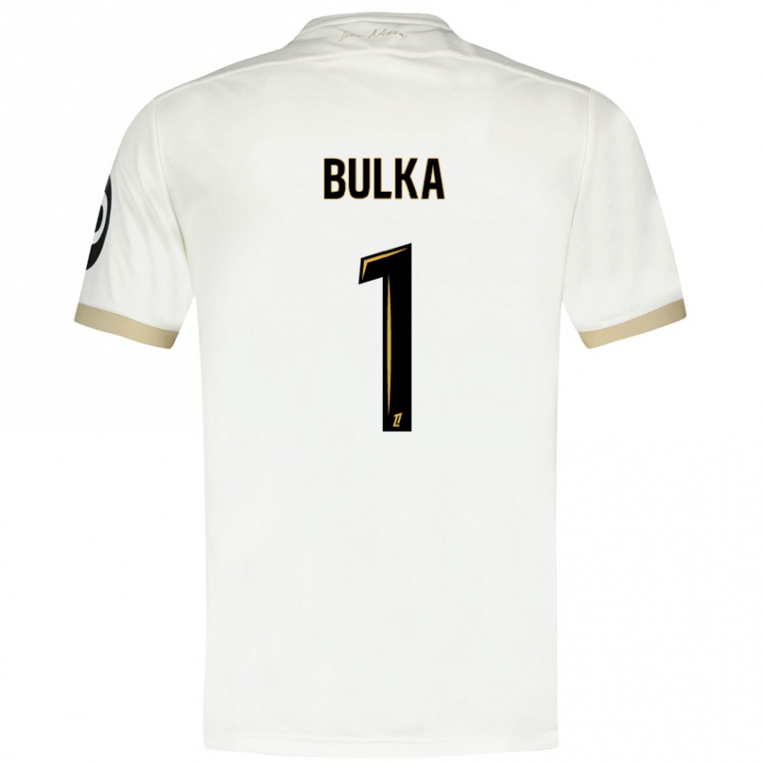 Hombre Fútbol Camiseta Marcin Bulka #1 Blanco Dorado 2ª Equipación 2024/25