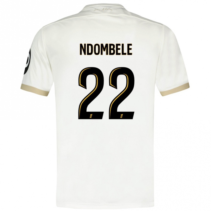 Hombre Fútbol Camiseta Tanguy Ndombele #22 Blanco Dorado 2ª Equipación 2024/25