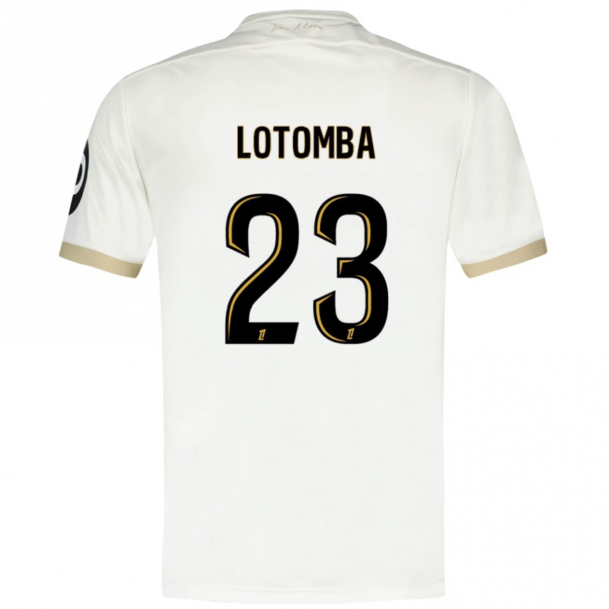 Hombre Fútbol Camiseta Jordan Lotomba #23 Blanco Dorado 2ª Equipación 2024/25