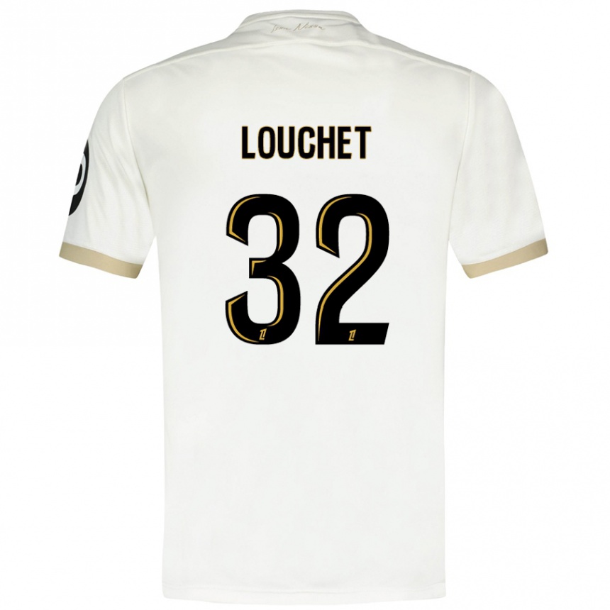 Hombre Fútbol Camiseta Tom Louchet #32 Blanco Dorado 2ª Equipación 2024/25