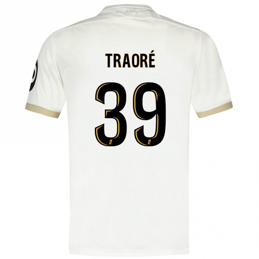 Hombre Fútbol Camiseta Daouda Traoré #39 Blanco Dorado 2ª Equipación 2024/25