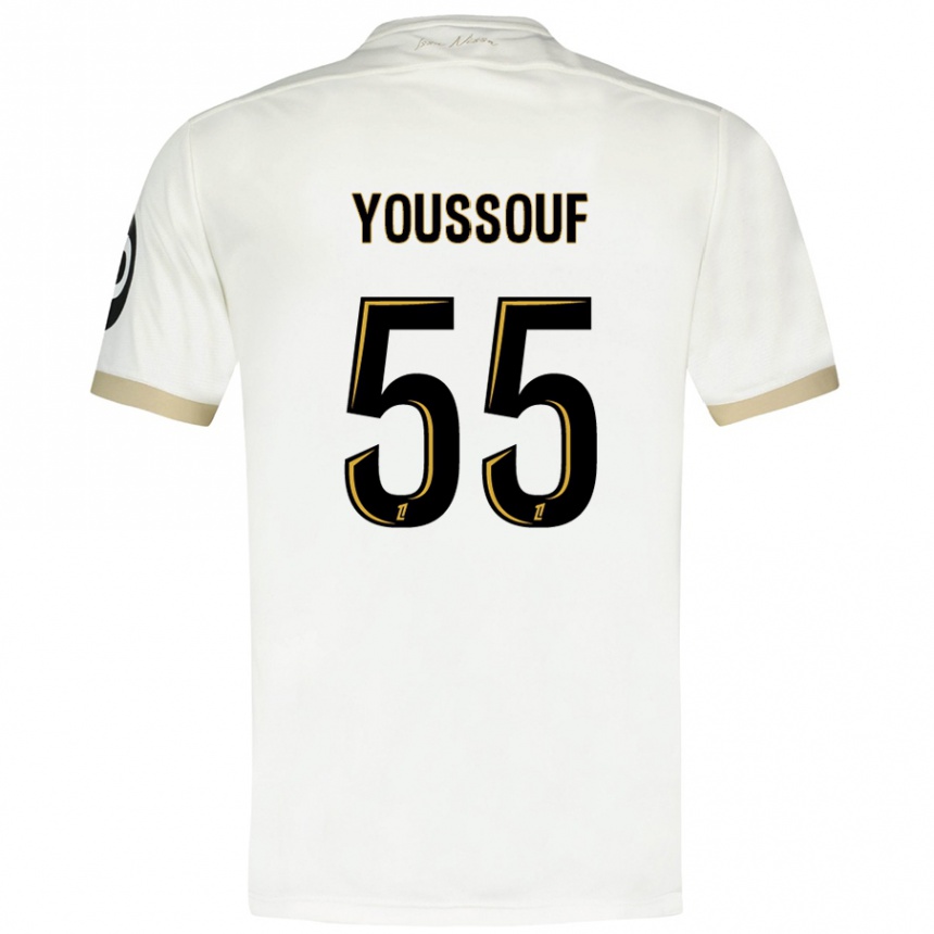 Hombre Fútbol Camiseta Youssouf Ndayishimiye #55 Blanco Dorado 2ª Equipación 2024/25