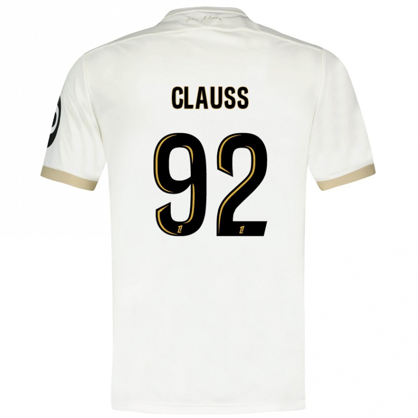 Hombre Fútbol Camiseta Jonathan Clauss #92 Blanco Dorado 2ª Equipación 2024/25