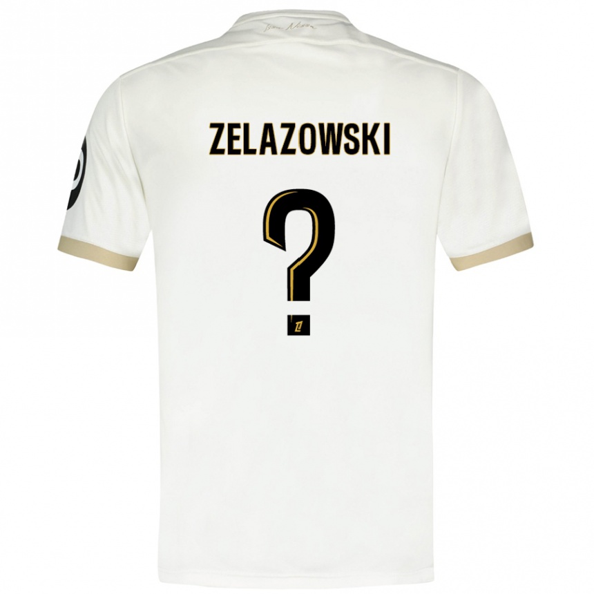 Hombre Fútbol Camiseta Bartosz Zelazowski #0 Blanco Dorado 2ª Equipación 2024/25