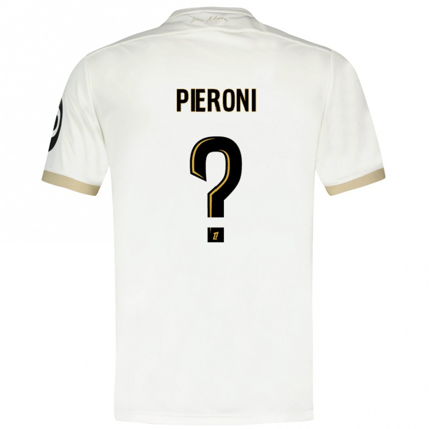 Hombre Fútbol Camiseta Dorian Pieroni #0 Blanco Dorado 2ª Equipación 2024/25