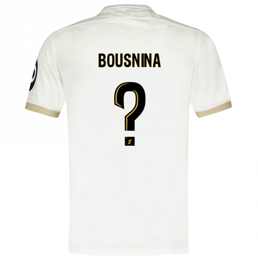 Hombre Fútbol Camiseta Farès Bousnina #0 Blanco Dorado 2ª Equipación 2024/25