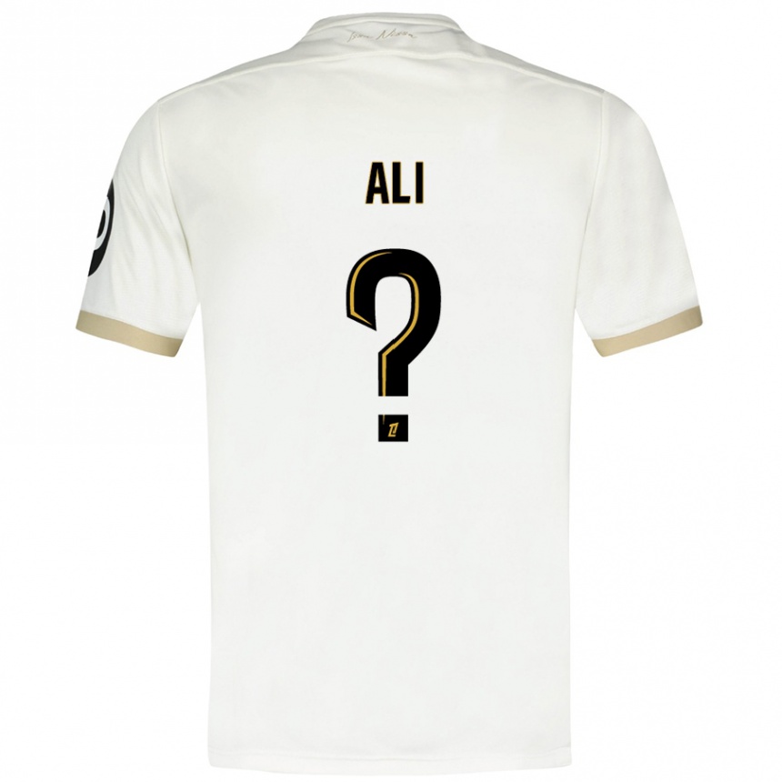 Hombre Fútbol Camiseta Kéfren Ali #0 Blanco Dorado 2ª Equipación 2024/25