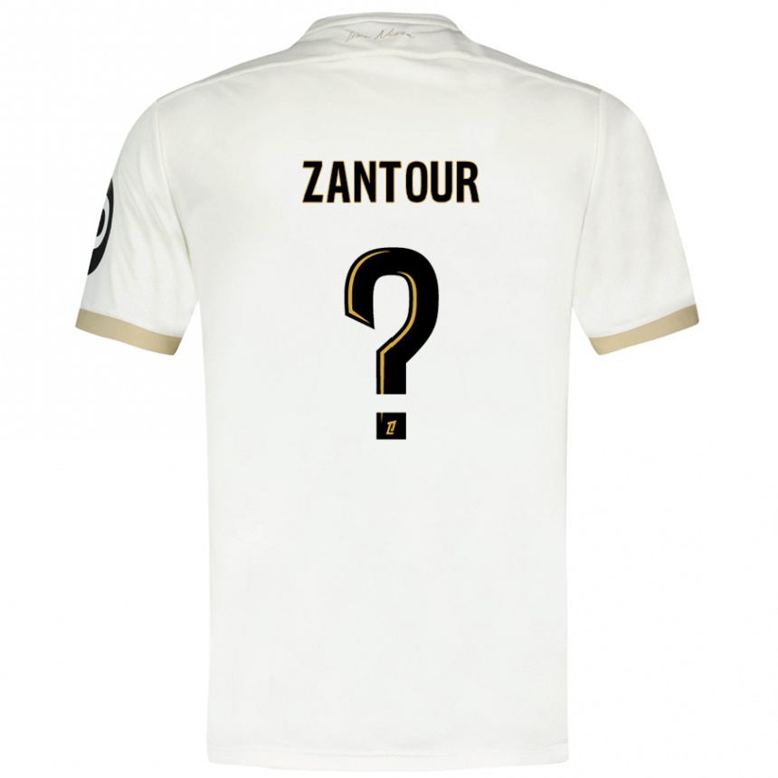 Hombre Fútbol Camiseta Ishaq Zantour #0 Blanco Dorado 2ª Equipación 2024/25