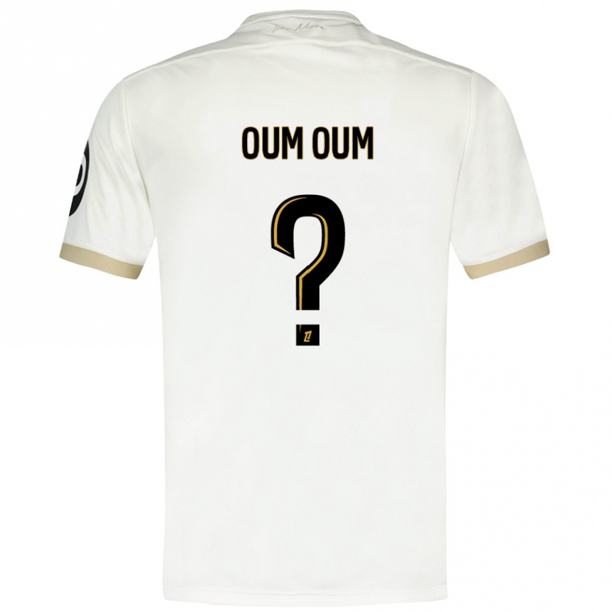 Hombre Fútbol Camiseta Dorian Oum Oum #0 Blanco Dorado 2ª Equipación 2024/25