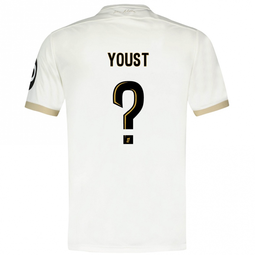 Hombre Fútbol Camiseta Matys Youst #0 Blanco Dorado 2ª Equipación 2024/25