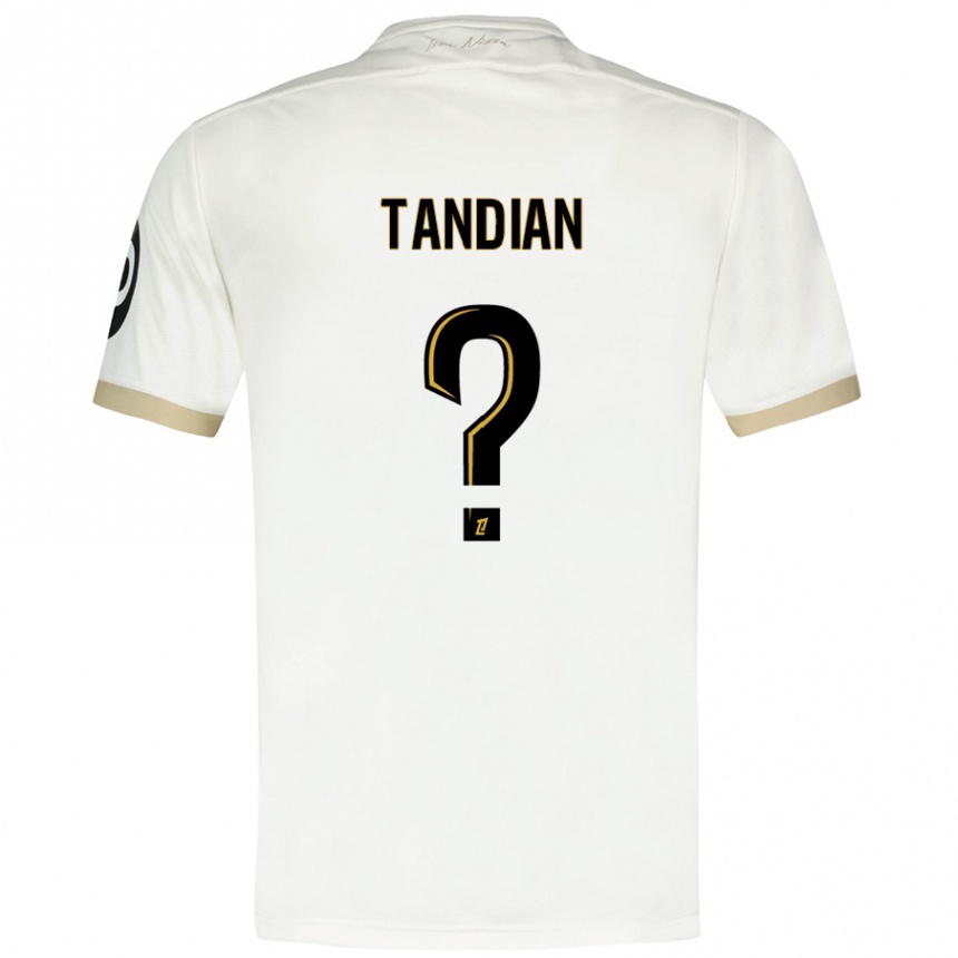 Hombre Fútbol Camiseta Elage Tandian #0 Blanco Dorado 2ª Equipación 2024/25