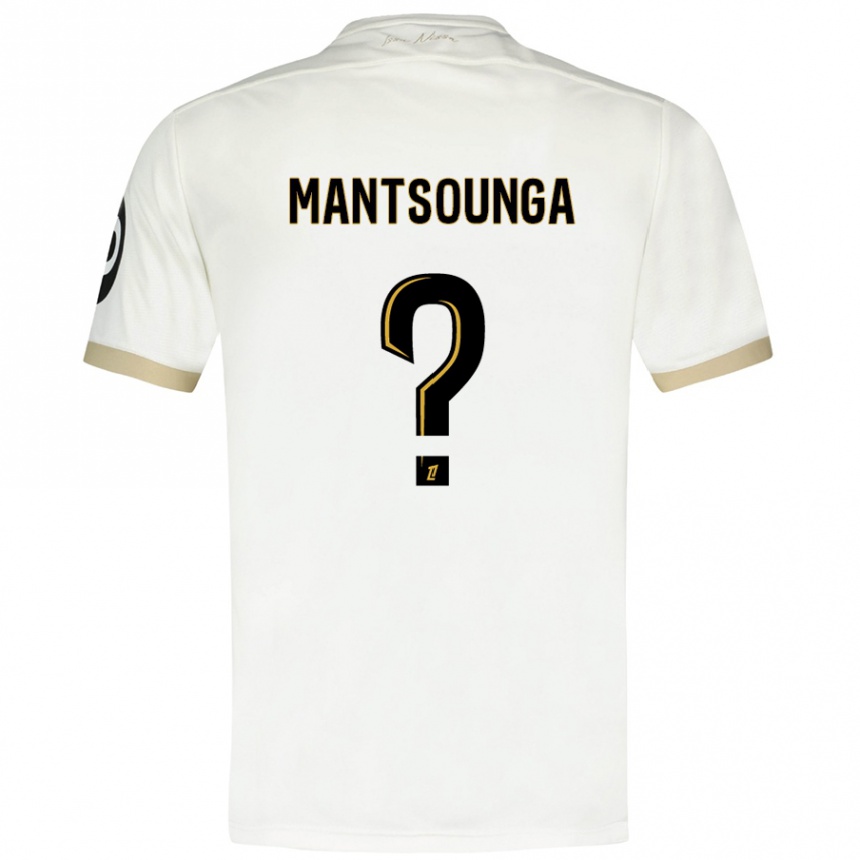 Hombre Fútbol Camiseta Brad-Hamilton Mantsounga #0 Blanco Dorado 2ª Equipación 2024/25