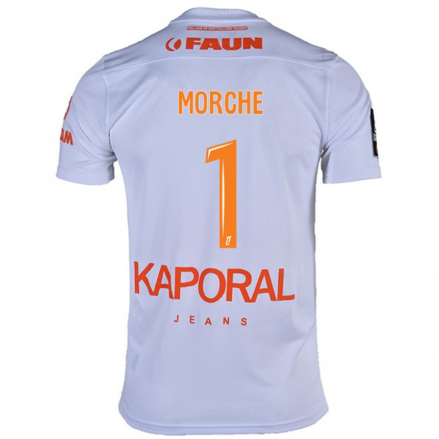 Hombre Fútbol Camiseta Cosette Morché #1 Blanco 2ª Equipación 2024/25