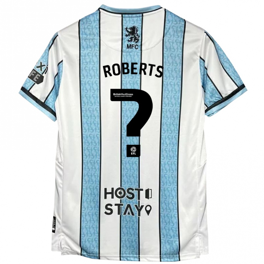 Hombre Fútbol Camiseta Joe Roberts #0 Blanco Azul 2ª Equipación 2024/25