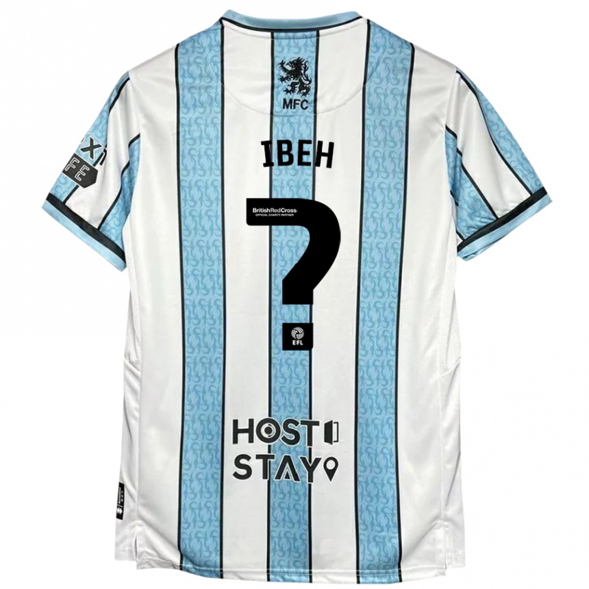 Hombre Fútbol Camiseta Cruz Ibeh #0 Blanco Azul 2ª Equipación 2024/25