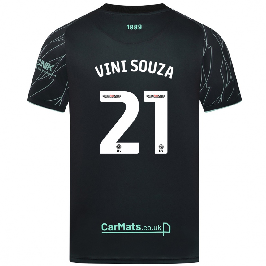 Hombre Fútbol Camiseta Vini Souza #21 Negro Verde 2ª Equipación 2024/25