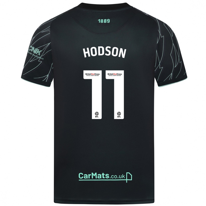 Hombre Fútbol Camiseta Ashley Hodson #11 Negro Verde 2ª Equipación 2024/25