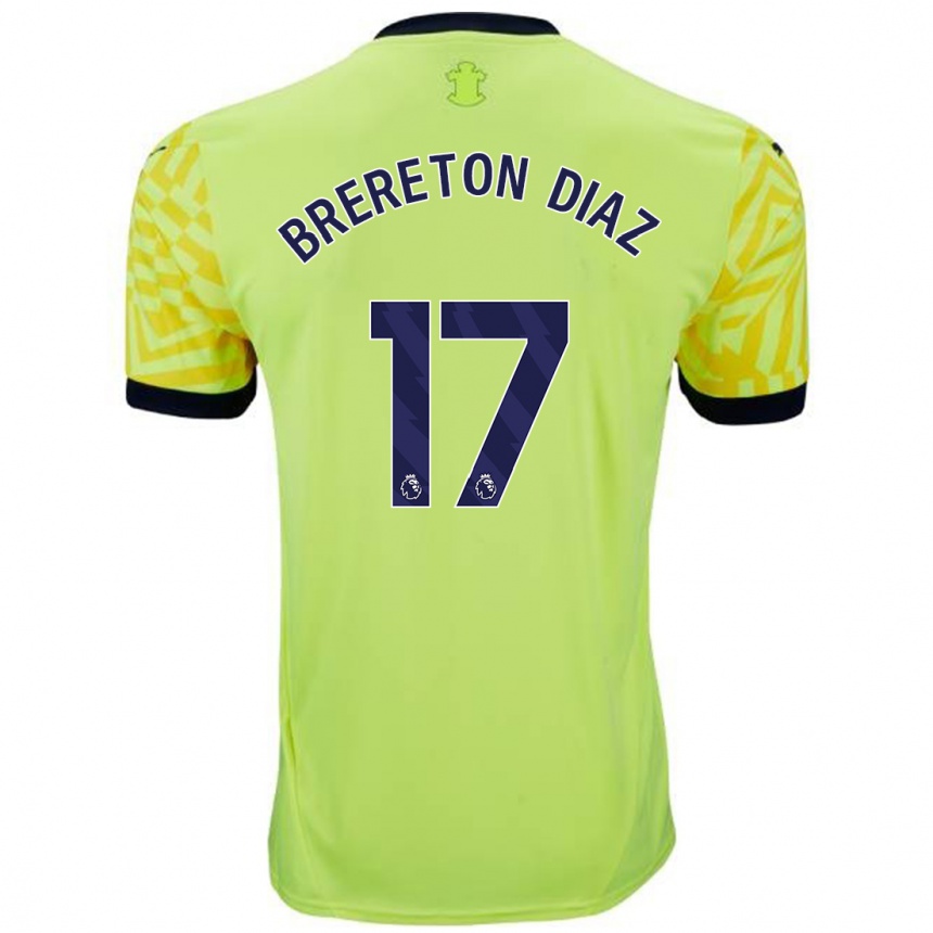 Hombre Fútbol Camiseta Ben Brereton Díaz #17 Amarillo 2ª Equipación 2024/25