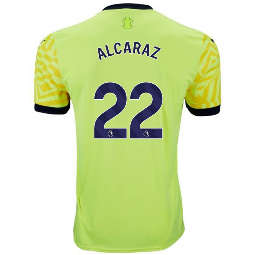 Hombre Fútbol Camiseta Carlos Alcaraz #22 Amarillo 2ª Equipación 2024/25