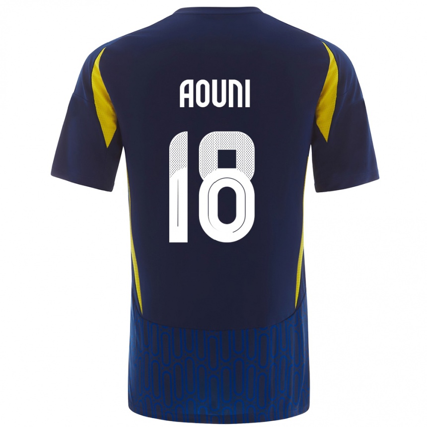 Hombre Fútbol Camiseta Samia Aouni #18 Azul Amarillo 2ª Equipación 2024/25