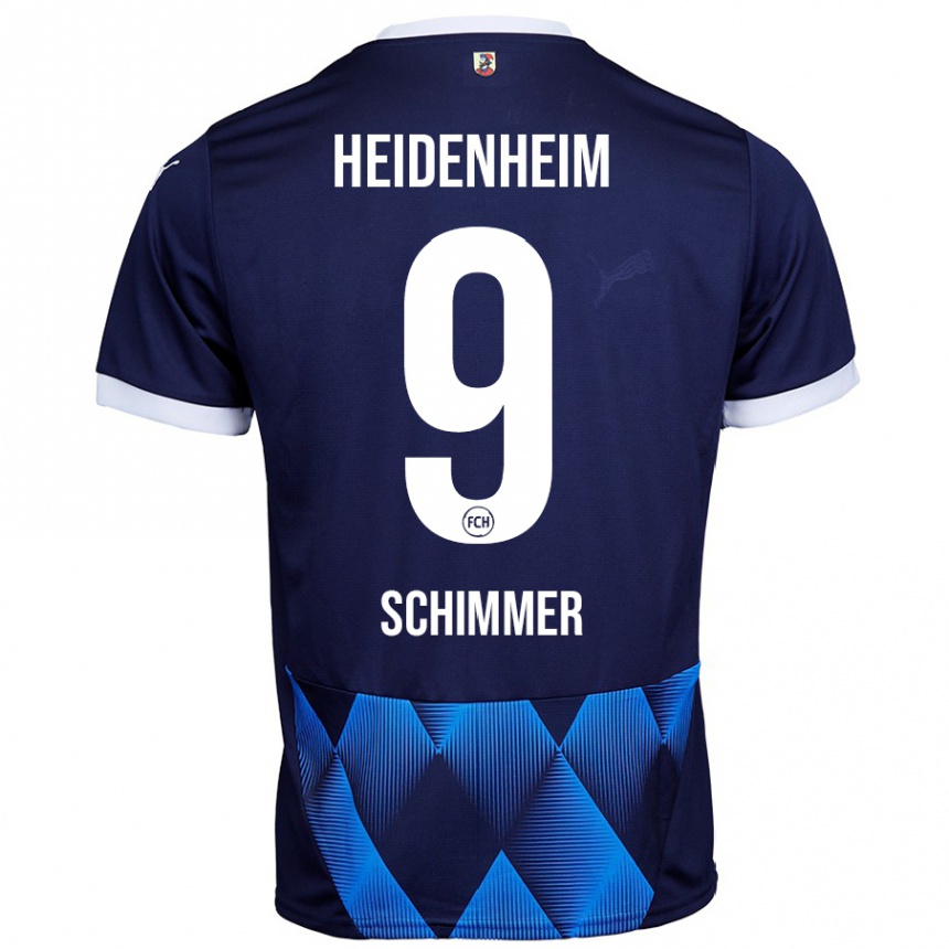 Hombre Fútbol Camiseta Stefan Schimmer #9 Azul Marino Oscuro 2ª Equipación 2024/25