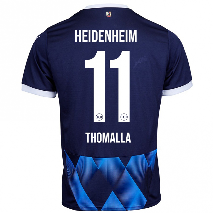 Hombre Fútbol Camiseta Denis Thomalla #11 Azul Marino Oscuro 2ª Equipación 2024/25