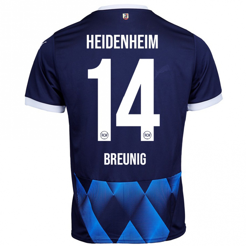 Hombre Fútbol Camiseta Maximilian Breunig #14 Azul Marino Oscuro 2ª Equipación 2024/25