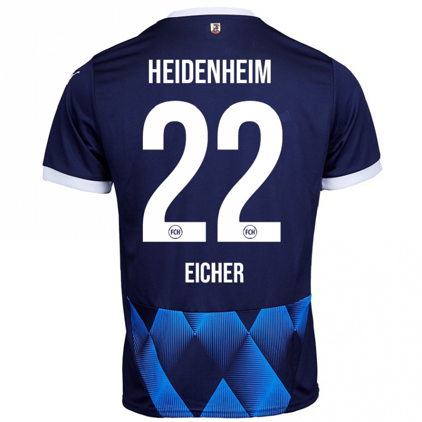 Hombre Fútbol Camiseta Vitus Eicher #22 Azul Marino Oscuro 2ª Equipación 2024/25