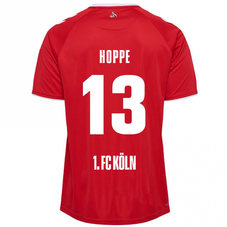 Hombre Fútbol Camiseta Paula Hoppe #13 Rojo Blanco 2ª Equipación 2024/25