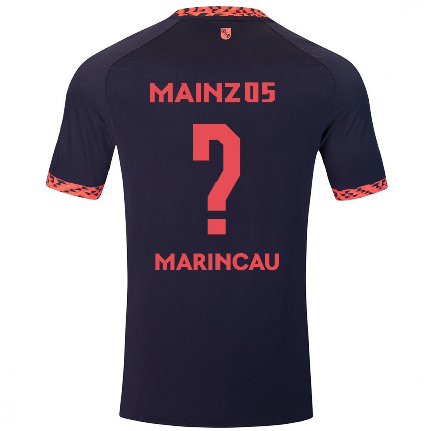 Hombre Fútbol Camiseta Emanuel Marincău #0 Azul Coral Rojo 2ª Equipación 2024/25