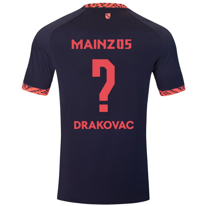 Hombre Fútbol Camiseta Benjamin Drakovac #0 Azul Coral Rojo 2ª Equipación 2024/25