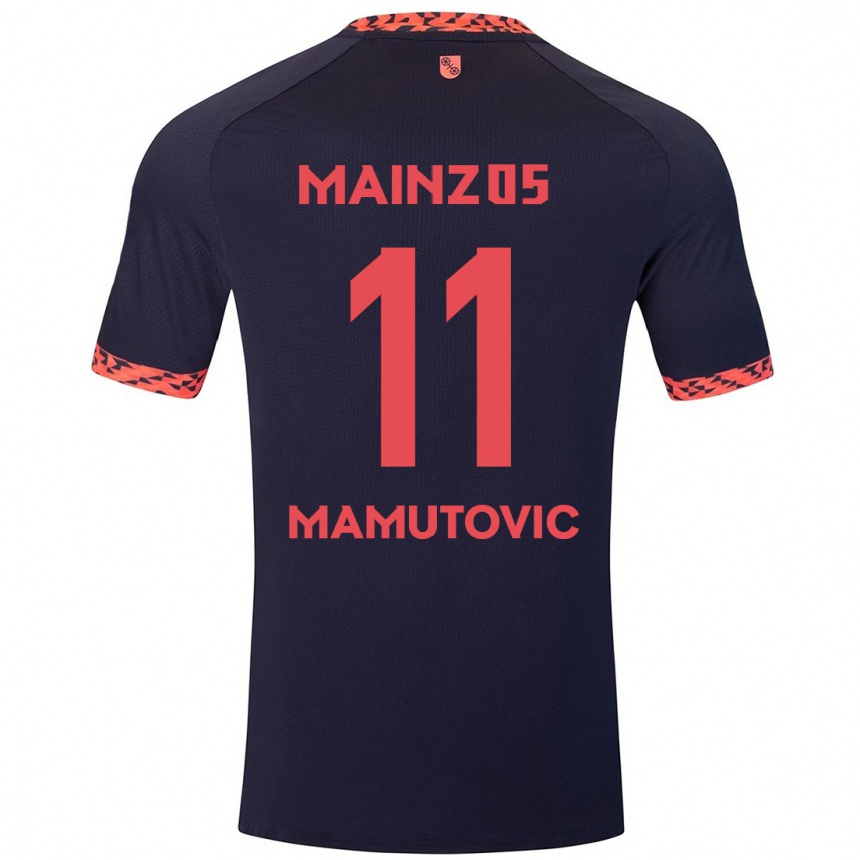 Hombre Fútbol Camiseta David Mamutovic #11 Azul Coral Rojo 2ª Equipación 2024/25