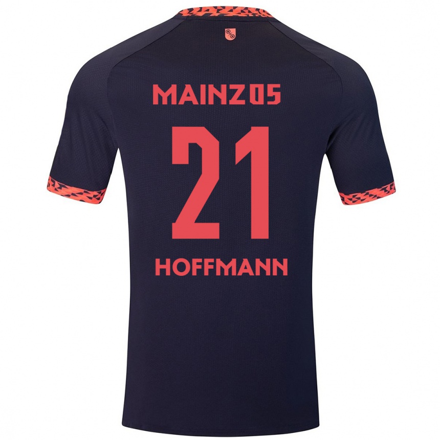 Hombre Fútbol Camiseta Leon Hoffmann #21 Azul Coral Rojo 2ª Equipación 2024/25