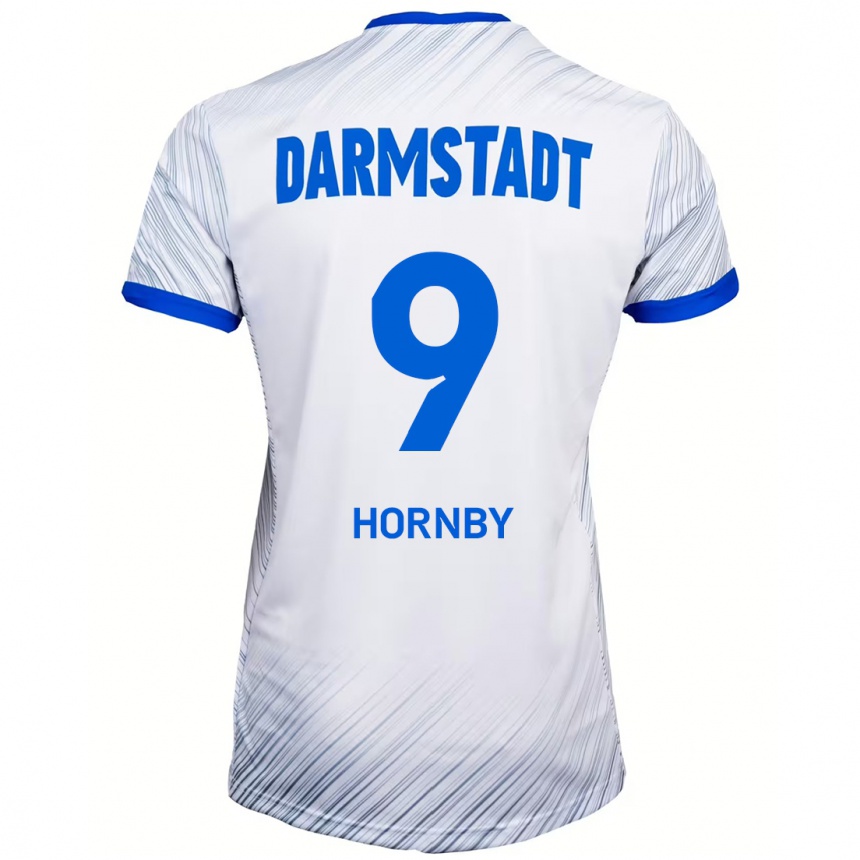 Hombre Fútbol Camiseta Fraser Hornby #9 Blanco Azul 2ª Equipación 2024/25