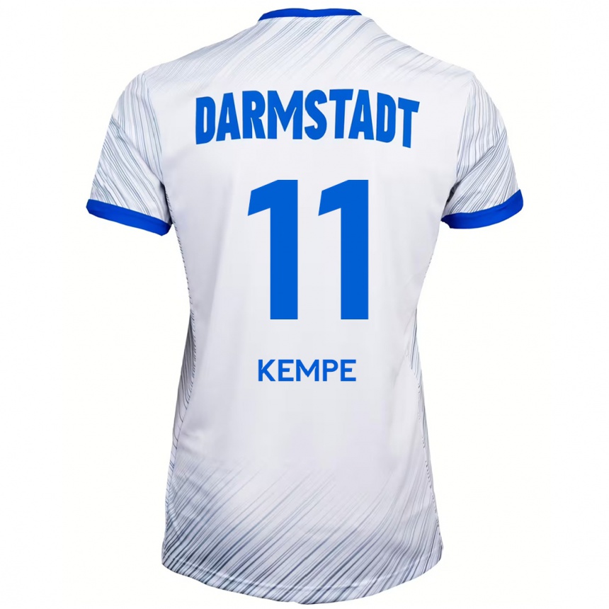 Hombre Fútbol Camiseta Tobias Kempe #11 Blanco Azul 2ª Equipación 2024/25