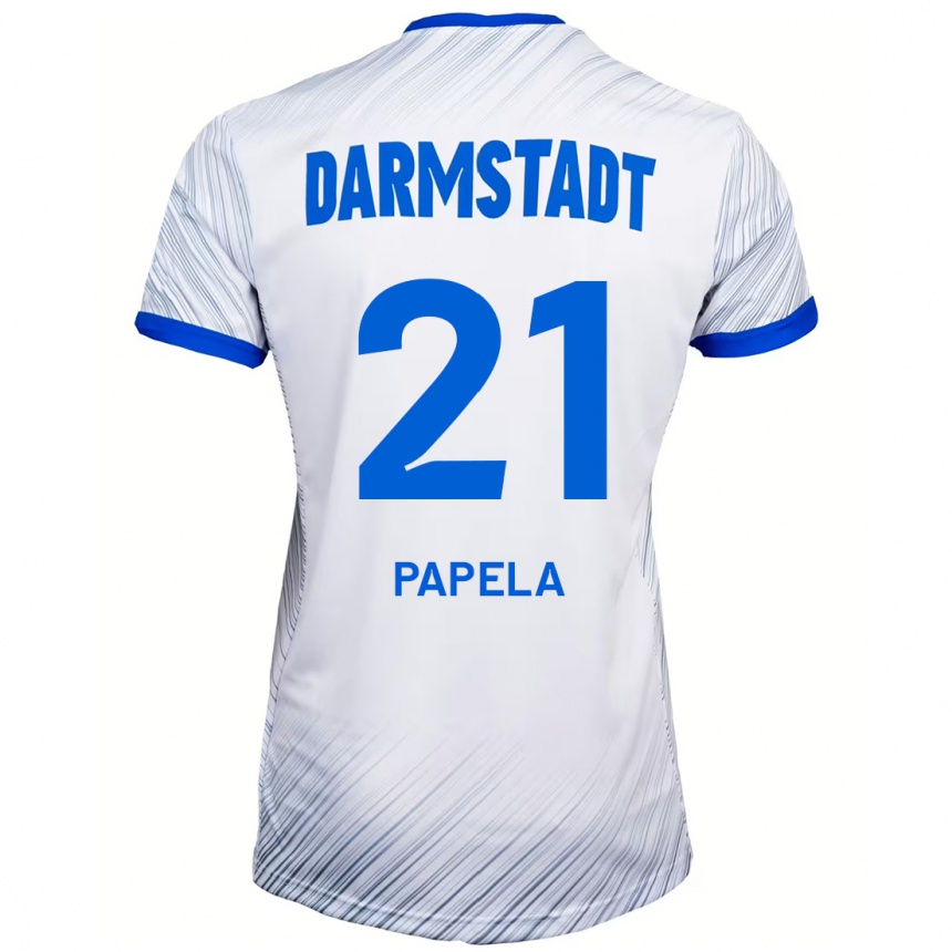 Hombre Fútbol Camiseta Merveille Papela #21 Blanco Azul 2ª Equipación 2024/25